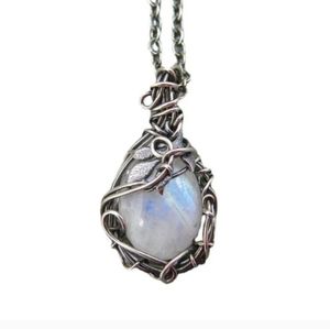 Retro Moonstone Necklace